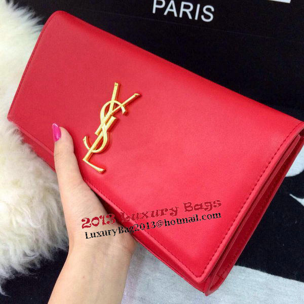 Yves Saint Laurent Classic Monogramme Clutch 30210 Red