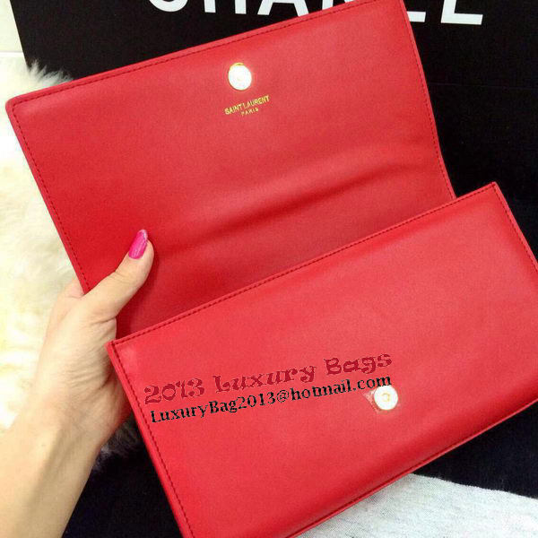 Yves Saint Laurent Classic Monogramme Clutch 30210 Red