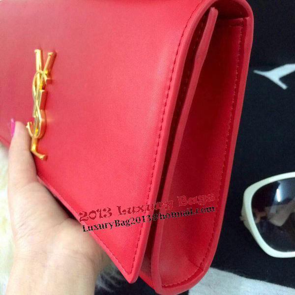 Yves Saint Laurent Classic Monogramme Clutch 30210 Red