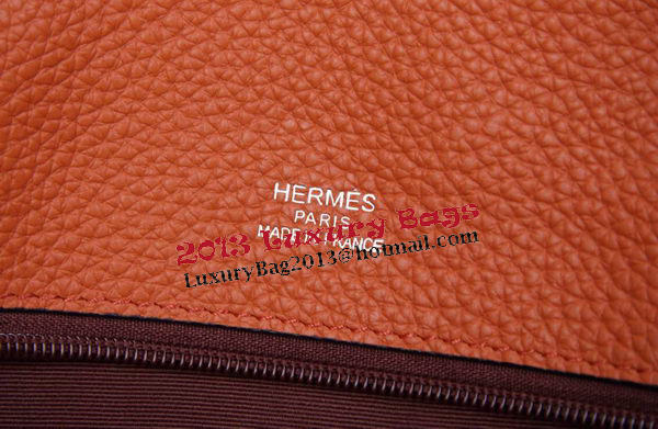 Hermes Briefcase Original Grainy Leather H8813T Orange