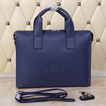 Hermes Briefcase Original Grainy Leather H8813T Royal