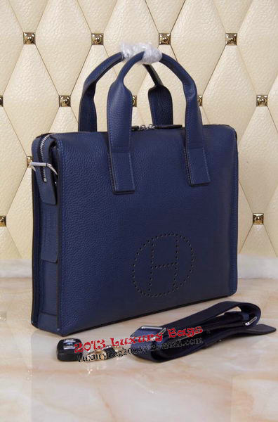 Hermes Briefcase Original Grainy Leather H8813T Royal