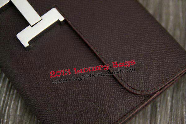 Hermes Constance Long Wallets Original Leather HA909 Brown