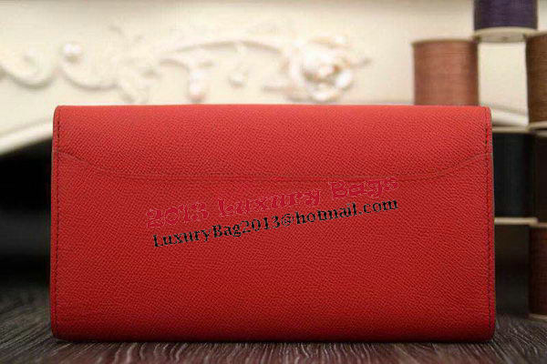 Hermes Constance Long Wallets Original Leather HA909 Burgundy