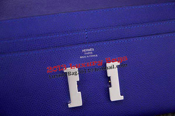 Hermes Constance Long Wallets Original Leather HA909 Dark Blue