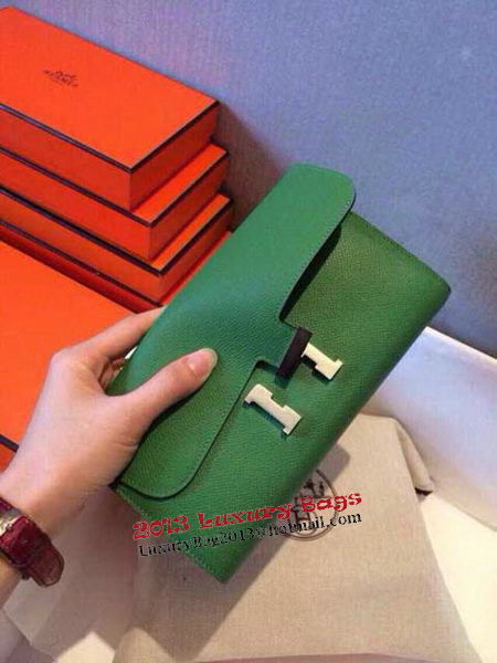 Hermes Constance Long Wallets Original Leather HA909 Green