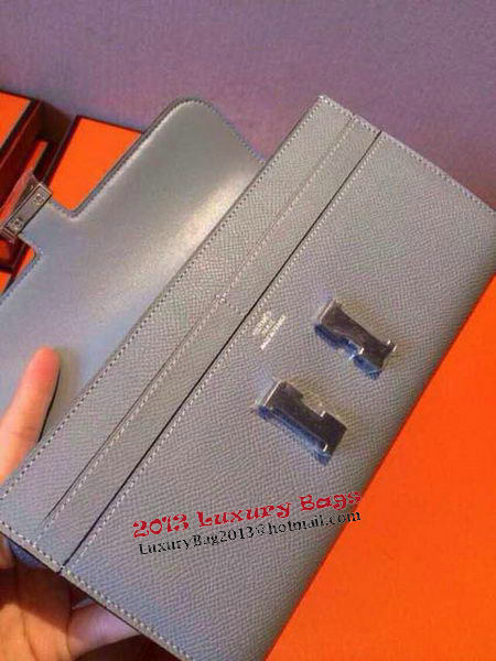 Hermes Constance Long Wallets Original Leather HA909 Light Blue