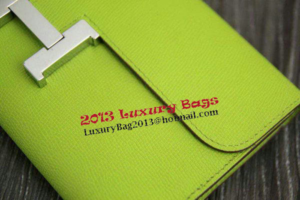 Hermes Constance Long Wallets Original Leather HA909 Light Green