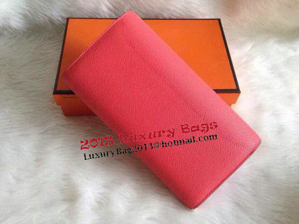 Hermes Constance Long Wallets Original Leather HA909 Light Pink