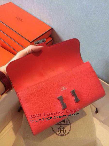 Hermes Constance Long Wallets Original Leather HA909 Light Red