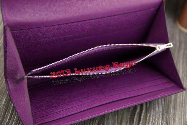 Hermes Constance Long Wallets Original Leather HA909 Purple