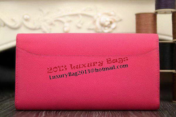 Hermes Constance Long Wallets Original Leather HA909 Rose