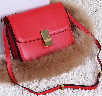 Celine Classic Box Small Flap Bag Calfskin C88007T Red