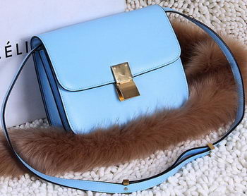 Celine Classic Box Small Flap Bag Calfskin C88007T Skyblue