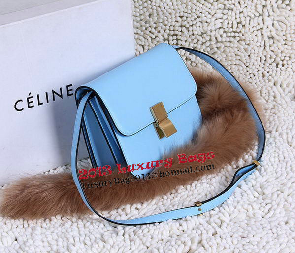 Celine Classic Box Small Flap Bag Calfskin C88007T Skyblue