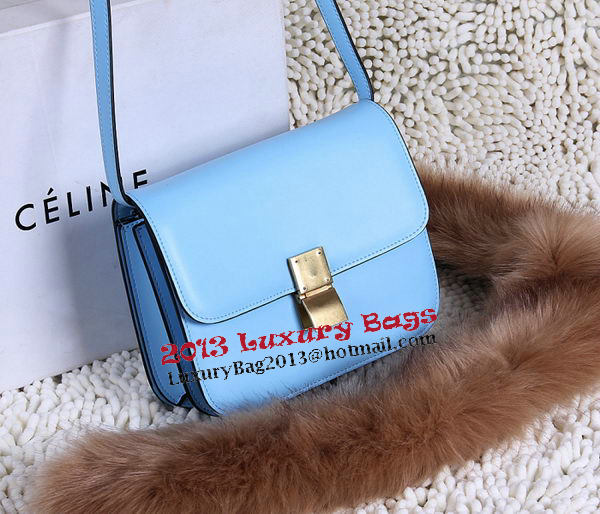 Celine Classic Box Small Flap Bag Calfskin C88007T Skyblue