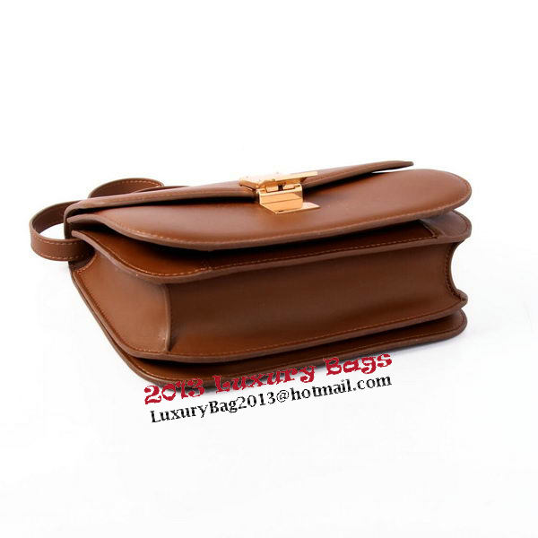 Celine Classic Box Small Flap Bag Smooth Leather C88007C Brown