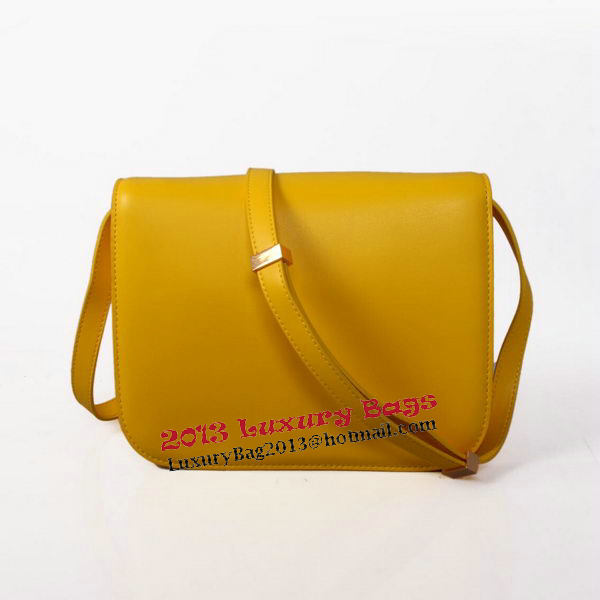 Celine Classic Box Small Flap Bag Smooth Leather C88007C Yellow