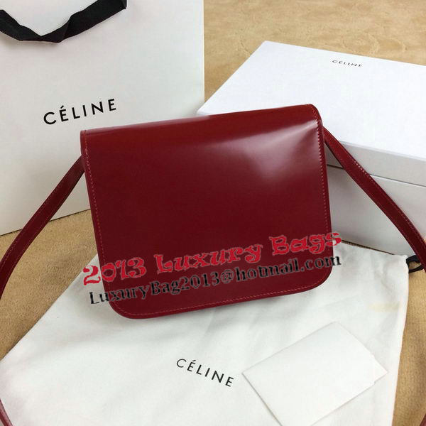 Celine Classic Box Small Flap Bag Smooth Leather C11042 Dark Red