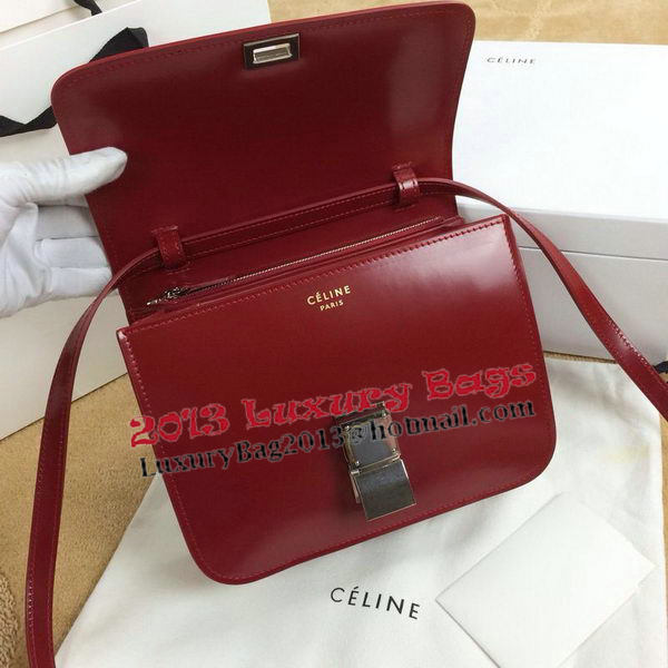 Celine Classic Box Small Flap Bag Smooth Leather C11042 Dark Red