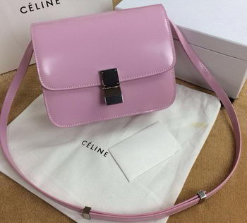 Celine Classic Box Small Flap Bag Smooth Leather C11042 Light Pink