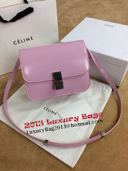 Celine Classic Box Small Flap Bag Smooth Leather C11042 Light Pink