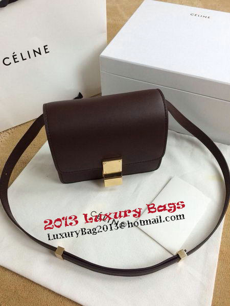 Celine Classic Box mini Flap Bag Smooth Leather C11041T Burgundy