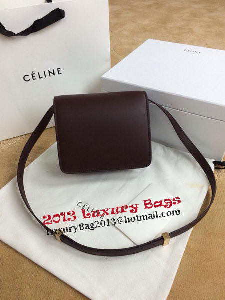 Celine Classic Box mini Flap Bag Smooth Leather C11041T Burgundy