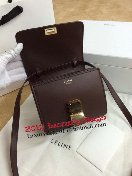 Celine Classic Box mini Flap Bag Smooth Leather C11041T Burgundy