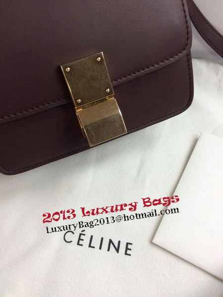 Celine Classic Box mini Flap Bag Smooth Leather C11041T Burgundy