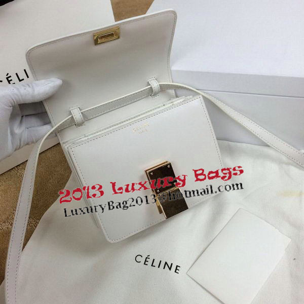 Celine Classic Box mini Flap Bag Smooth Leather C11041T White