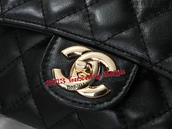 Chanel Classic Flap Bags Sheepskin Leather A1116 Black