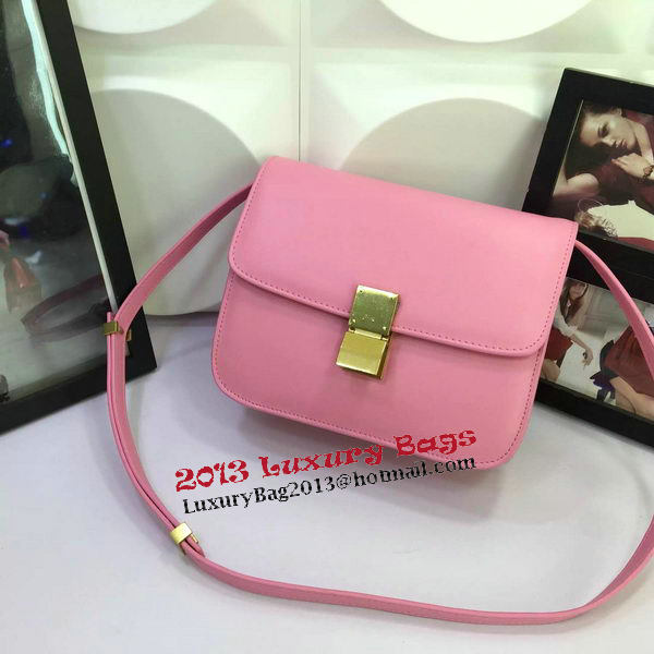 Celine Classic Box Flap Bag Calfskin Leather C88008 Pink