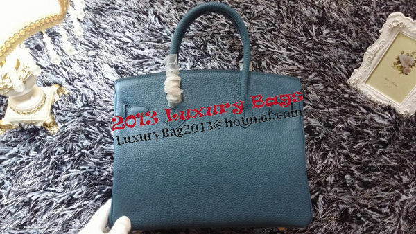 Hermes Birkin 30CM Tote Bags Litchi Leather H30LI Blue