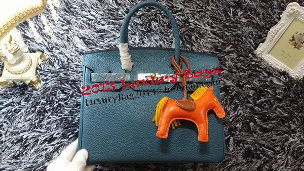 Hermes Birkin 30CM Tote Bags Litchi Leather H30LI Blue