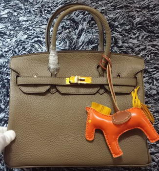 Hermes Birkin 30CM Tote Bags Litchi Leather H30LI Khaki