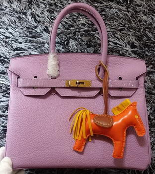 Hermes Birkin 30CM Tote Bags Litchi Leather H30LI Lavender