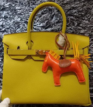 Hermes Birkin 30CM Tote Bags Litchi Leather H30LI Lemon