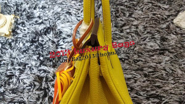 Hermes Birkin 30CM Tote Bags Litchi Leather H30LI Lemon