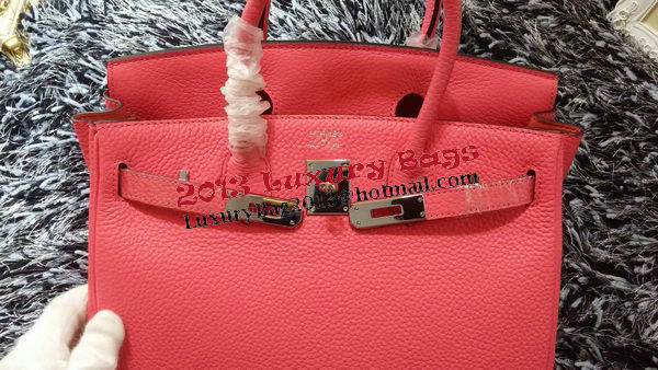 Hermes Birkin 30CM Tote Bags Litchi Leather H30LI Pink