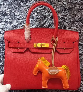 Hermes Birkin 30CM Tote Bags Litchi Leather H30LI Red