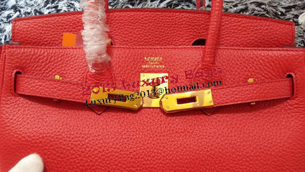 Hermes Birkin 30CM Tote Bags Litchi Leather H30LI Red