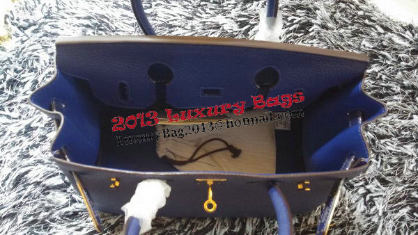 Hermes Birkin 30CM Tote Bags Litchi Leather H30LI Royal