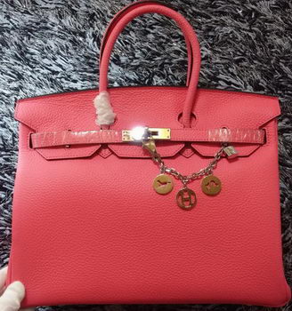 Hermes Birkin 35CM Tote Bag Litchi Leather HB35GL Cherry