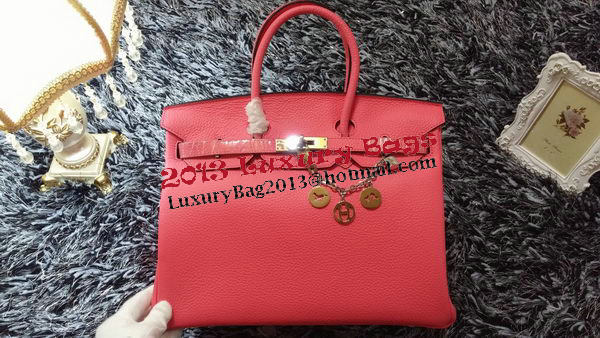 Hermes Birkin 35CM Tote Bag Litchi Leather HB35GL Cherry