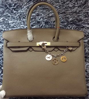 Hermes Birkin 35CM Tote Bag Litchi Leather HB35GL Grey