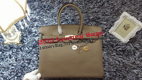 Hermes Birkin 35CM Tote Bag Litchi Leather HB35GL Grey