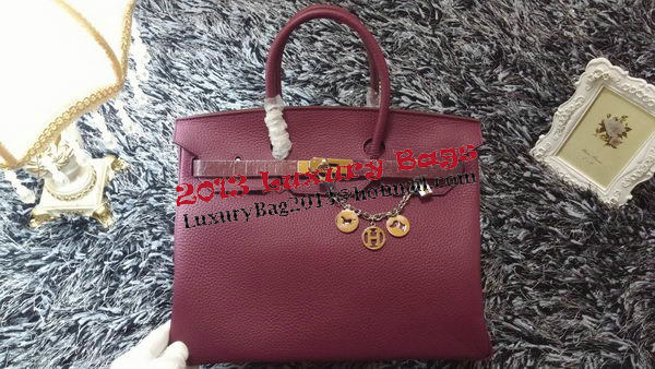 Hermes Birkin 35CM Tote Bag Litchi Leather HB35GL Purple