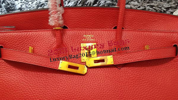 Hermes Birkin 35CM Tote Bag Litchi Leather HB35GL Red