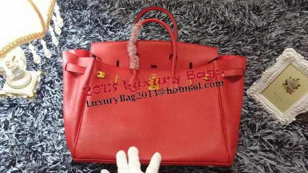 Hermes Birkin 35CM Tote Bag Litchi Leather HB35GL Red